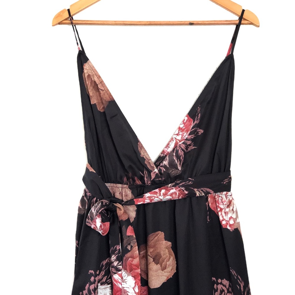 Tularosa Self-Tie Floral Black Maxi Dress - Picture 6 of 8